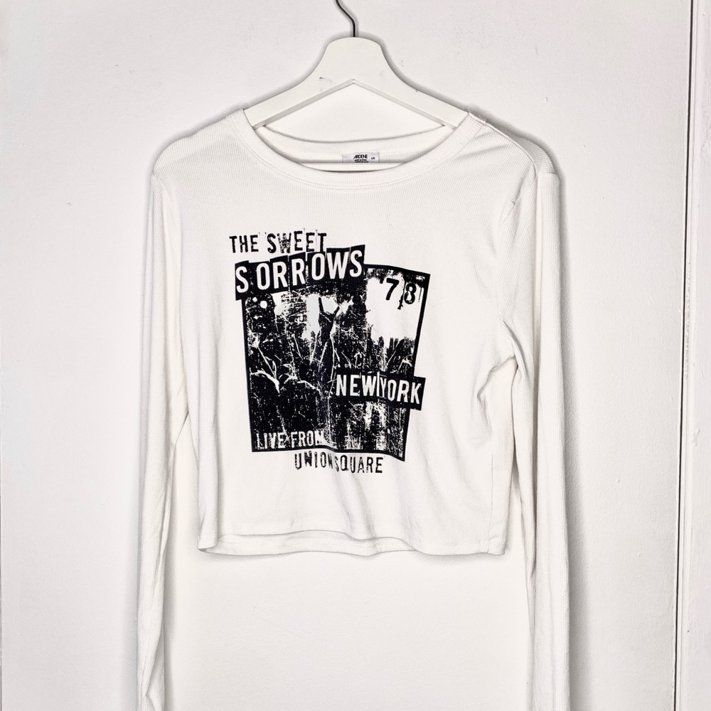 Ardene The Sweet Sorrows Graphic Ribbed Long Sleeve Shirt